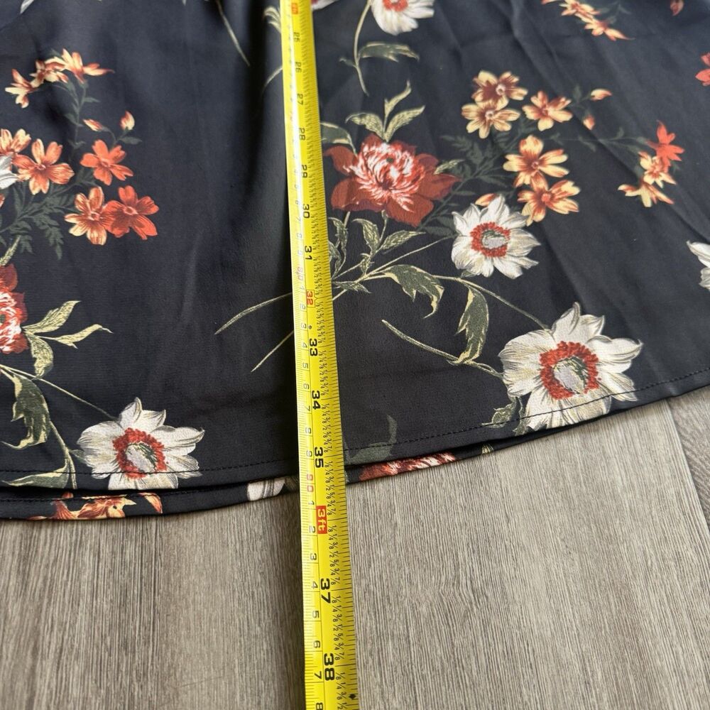 Love + Harmony Dress Oversized Sz M L Black Floral Ruffle Mini Boho Chic Cottage - Picture 14 of 16